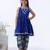 Royal blue printed cotton kurta set & kurta jacket brother sister matching combo