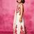 White & pink embroidered organza & satin lehenga choli & sherwani brother sister matching combo
