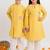Yellow solid & embroidered cotton kurta set & kurta pant brother sister matching combo