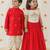 Red & white embroidered cotton lehenga choli & dhoti kurta brother sister matching combo