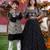 Black mirror work & embroidered silk lehenga choli & kurta jacket brother sister matching combo