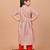 Peach printed cotton ethnic set & kurta pant brother sister matching combo