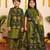 Green idika handwoven cotton lehenga choli & kurta jacket brother sister matching combo