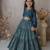 Blue handwoven cotton lehenga choli & kurta pyjama brother sister matching combo