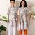 Grey ikat cotton kurta set & kurta pant brother sister matching combo