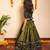 Green idika handwoven cotton lehenga choli & kurta jacket brother sister matching combo
