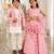 Pink mirror work georgette lehenga choli & kurta jacket brother sister matching combo