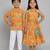 Mustard embroidered cotton silk lehenga choli & kurta pyjama brother sister matching combo