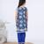 Royal blue block printed cotton kurta set & kurta pant brother sister matching combo