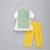 Green & white embroidered & printed cotton silk frock & kurta pyjama brother sister matching combo
