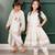 White & off white embroidered chanderi silk kurta set & dhoti kurta brother sister matching combo
