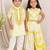 Yellow & white embroidered silk sharara set & kurta pant brother sister matching combo