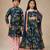 Blue embroidered & printed silk lehenga choli & kurta jacket brother sister matching combo