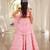 Pink mirror work georgette lehenga choli & kurta jacket brother sister matching combo