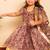 Brown handwoven organza anarkali set & kurta pyjama brother sister matching combo