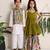 Sage & green ikat cotton sharara set & kurta jacket brother sister matching combo