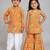 Mustard embroidered cotton silk sharara set & dhoti kurta brother sister matching combo