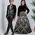 Black embroidered velvet lehenga choli & tuxedo brother sister matching combo