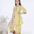 Yellow & olive green printed cotton palazzo set & kurta jacket brother sister matching combo