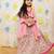 Pink embroidered cotton lehenga choli & kurta pyjama brother sister matching combo
