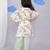 White printed cotton silk kaftan & kurta pant brother sister matching combo