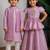 Purple embroidered & woven banarasi lehenga choli & kurta jacket brother sister matching combo