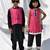 Pink & blue embroidered & bandhani cotton kurta set & kurta jacket brother sister matching combo