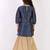 Blue woven & printed jacquard & silk sharara set & kurta pyjama brother sister matching combo