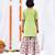 Green printed cotton sharara set & kurta jacket brother sister matching combo
