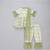 Green printed cotton silk kurta set & kurta pyjama brother sister matching combo