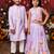 Purple embroidered silk lehenga choli & kurta jacket brother sister matching combo
