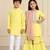 Yellow embroidered chanderi silk sharara set & kurta pyjama brother sister matching combo