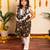 Brown handwoven & printed cotton frock & kurta pyjama brother sister matching combo