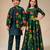 Green embroidered & printed chanderi silk lehenga choli & sherwani brother sister matching combo