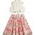 Pink & cream printed cotton lehenga choli & kurta pyjama brother sister matching combo