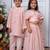 Pink embroidered chanderi silk lehenga choli & kurta pant brother sister matching combo