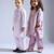 Purple embroidered silk kurta set & kurta pant brother sister matching combo