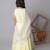 Lemon handwoven cotton lehenga choli & bandhgala brother sister matching combo