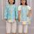Multicolor & blue printed cotton silk kurta set & kurta pant brother sister matching combo