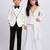 White embroidered & solid japanese crepe co-ord set & tuxedo brother sister matching combo