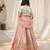 Peach embroidered georgette & cotton lehenga choli & kurta jacket brother sister matching combo