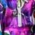 White & wine printed silk & linen dress & shirt brother sister matching combo