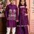 Purple embroidered silk palazzo set & kurta jacket brother sister matching combo
