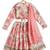 Pink & cream printed cotton & viscose lehenga choli & kurta jacket brother sister matching combo
