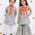 Grey embroidered cotton silk sharara set & kurta pyjama brother sister matching combo