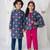 Pink & blue handwoven cotton indo western set & kurta pyjama brother sister matching combo