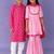 Pink sequinned & printed silk & cotton sharara set & kurta pyjama brother sister matching combo