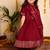 Maroon handwoven cotton anarkali set & kurta pyjama brother sister matching combo