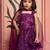 Purple embroidered silk palazzo set & kurta jacket brother sister matching combo