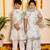 White handwoven chanderi kurta set & kurta pyjama brother sister matching combo